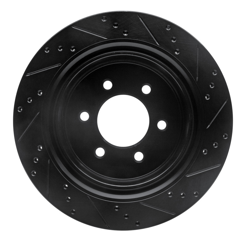 Ford F-150 Brake Rotor (1) - Rear Left - R1 Concepts - Drilled & Slotted - Black - `12-`20